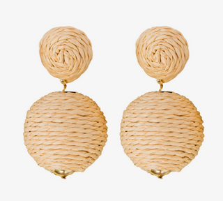 Natural Lido Pom Pom Statement Earrings