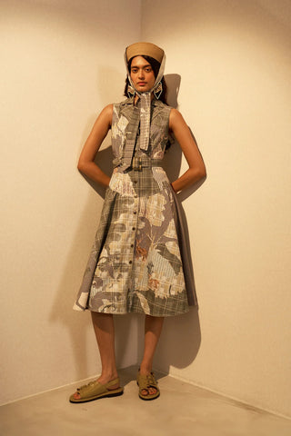 Bela Notch Collar Tier Dress