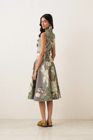 Bela Notch Collar Tier Dress