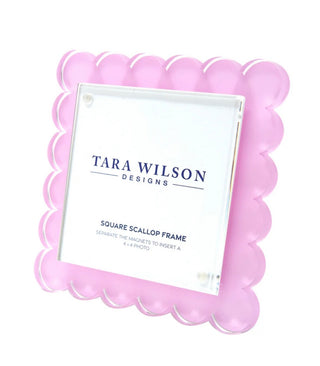 Square Scallop Frame- Pastel Pink