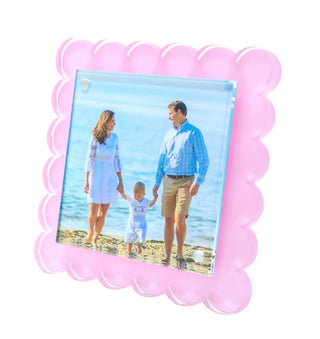Square Scallop Frame- Pastel Pink