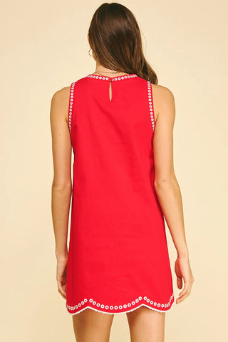 Floral Embroidered Mini Dress