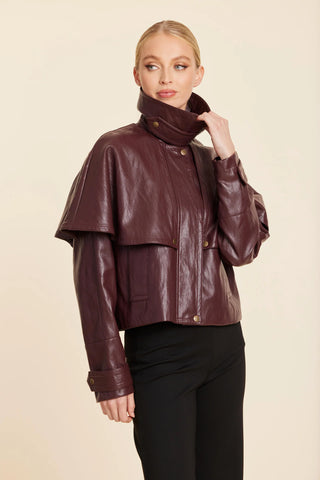 Vegan Leather Cape Jacket