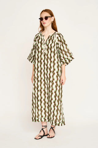 Faro Caftan in Chocolate Mint Hopscotch