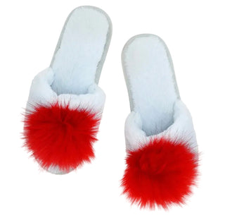 Plush Pom Pom Slippers