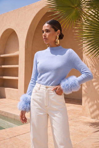 Samara Removable Fur Cuff Wool Sweater