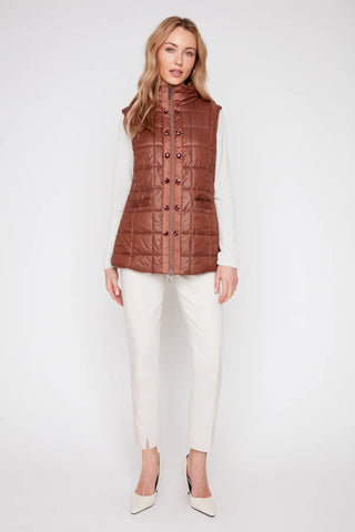 Luxe Quilted Vest w/ Jewel Buttons