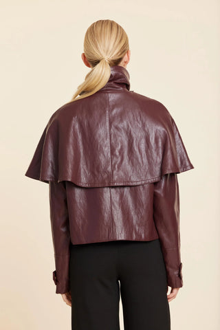 Vegan Leather Cape Jacket