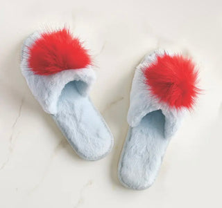 Plush Pom Pom Slippers