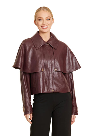 Vegan Leather Cape Jacket