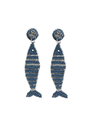 Herringbone Fish Beaded Earrings