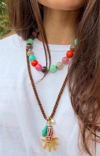 Confetti - Round Multi Colored Beaded Necklace
