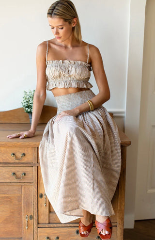 Smocked Maxi Skirt