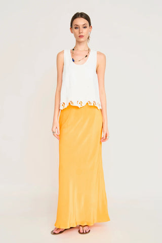Santander Silk Skirt in Marigold