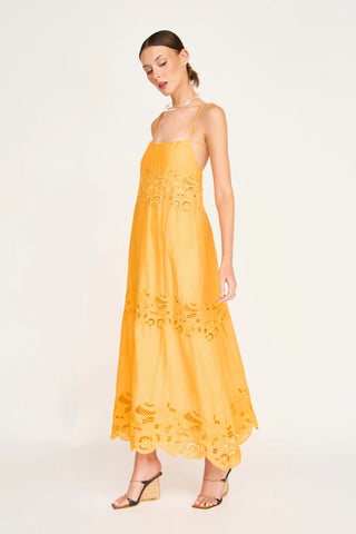 Ilio Dress in Marigold Embroidered Deco