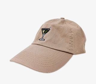 Tan Martini Embroidered Hat