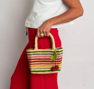 Mini Mae Raffia Bag - Rainbow