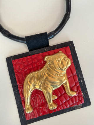 Bulldog patch - Red crocodile