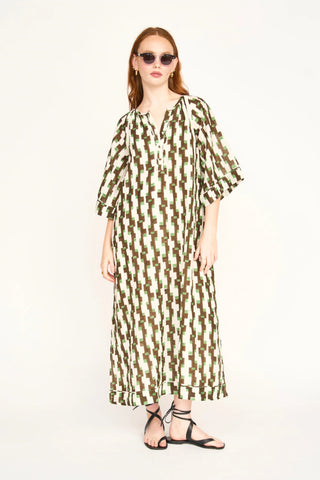 Faro Caftan in Chocolate Mint Hopscotch