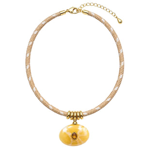 Honey Marbled Pendant Cord Necklace