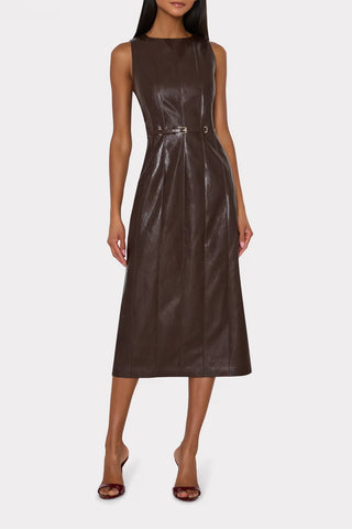 Elsie Vegan Leather Midi Dress