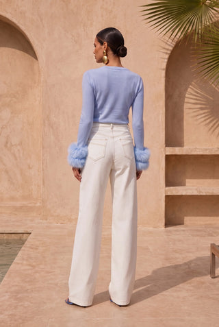 Samara Removable Fur Cuff Wool Sweater