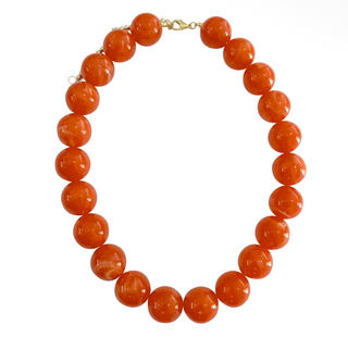 Carter Chunky Beaded Necklace - Dark Orange