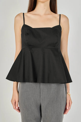 Spaghetti Strap Peplum Top