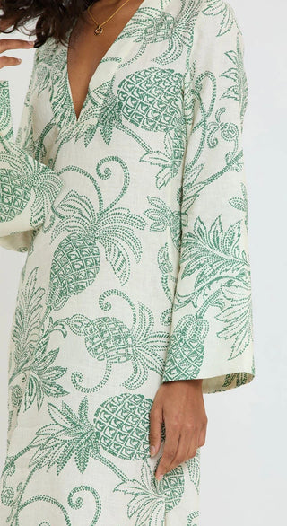 Theodora Column Dress - Mokata Green