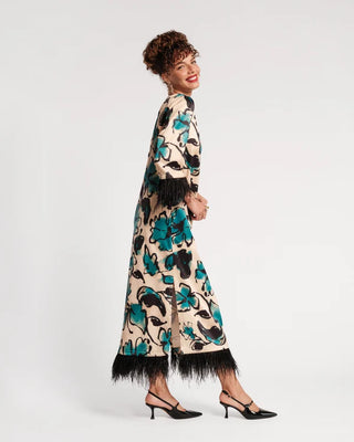 Belle Maxi Dress W/Feathers