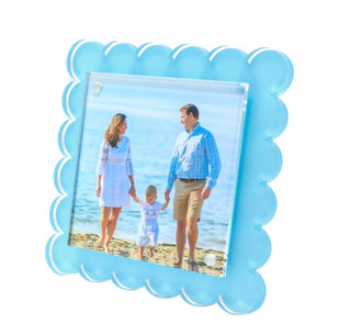 Square Scallop Frame- Pastel Blue