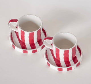 Espresso Stripes - Tramonto Red (Set of 2 - 4 Pieces)