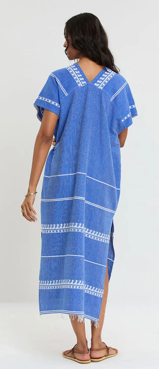 Gasira V Neck Caftan - Tebibi Blue