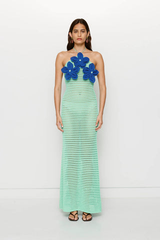 Sunmor Knit Maxi Dress - Aqua