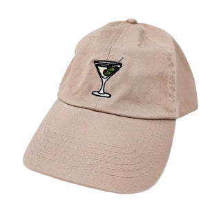 Tan Martini Embroidered Hat