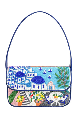 Santorini Dreams Beaded Shoulder Bag