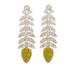 White & Canary Yellow Gala Sparkle Earrings