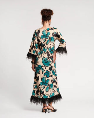 Belle Maxi Dress W/Feathers