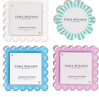 Square Scallop Frame- Pastel Blue