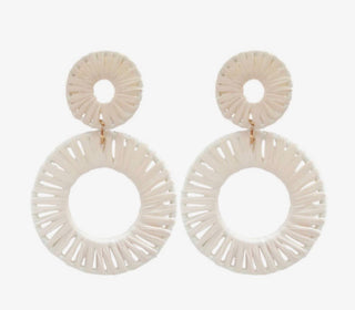 Calypso Raffia Statement Circle Earrings