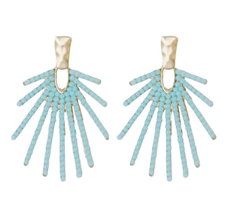 Light Turquoise Sunburst Drop Earrings