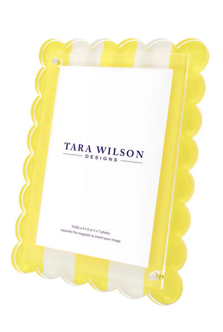 Scallop Frame - Yellow and White Stripe