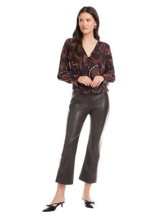 Sigourney Pintuck Faux Leather Pants