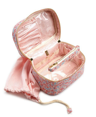 Luxe Marseille Train 2 - Cosmetic Bag with Pink Pinstripe