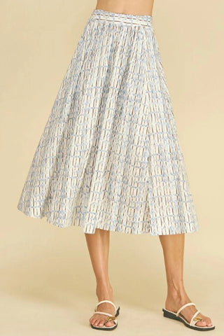 Geometric Print A-Line Skirt