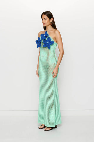 Sunmor Knit Maxi Dress - Aqua