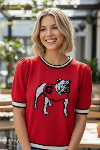 Georgia Bulldog Short Sleeve Sweater
