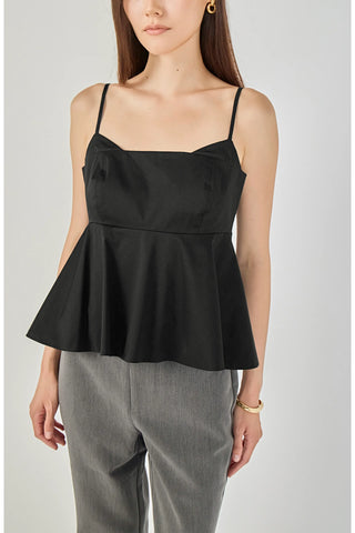 Spaghetti Strap Peplum Top