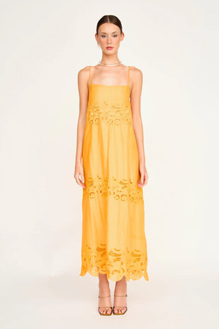 Ilio Dress in Marigold Embroidered Deco