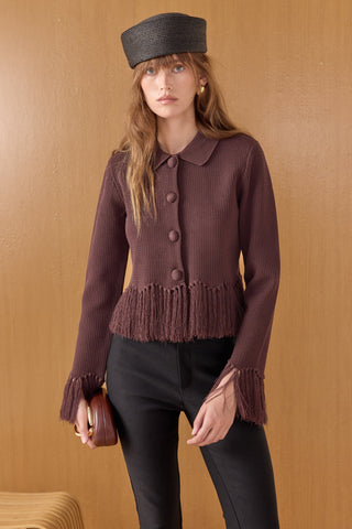 Fringe Trim Cardigan